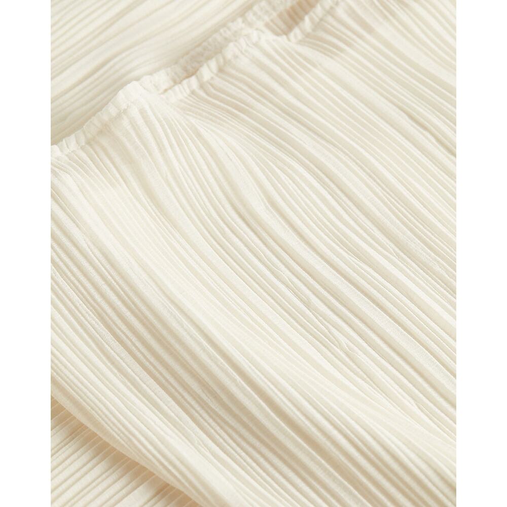 Express Ivory Pleated Chiffon Midi Dress Strappy Peasant Cottagecore Coquette - Picture 7 of 10